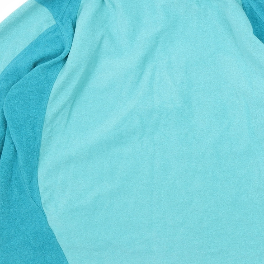 The North Face Womens Blue Colourblock Polyester Pullover Sweatshirt Size L Zip