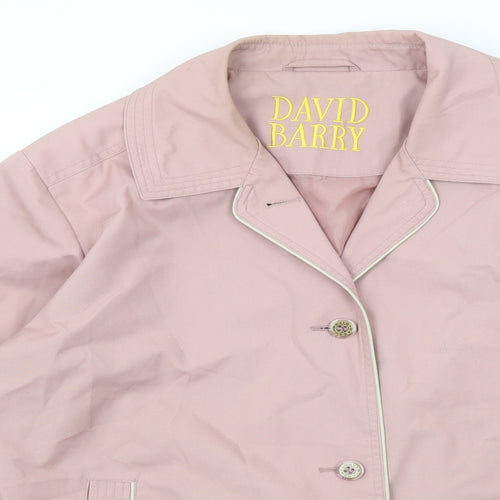 David Barry Womens Pink Jacket Size 16 Button