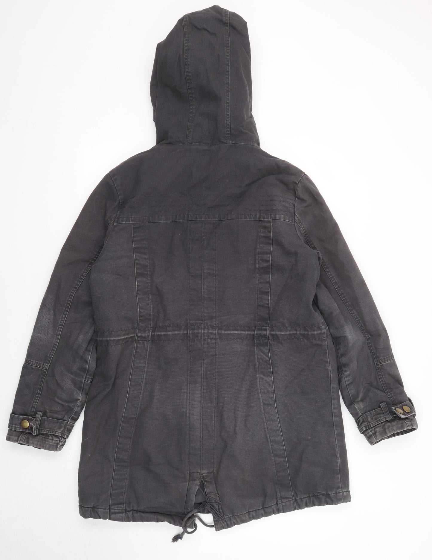 Marks and Spencer Womens Grey Parka Jacket Size 12 Zip