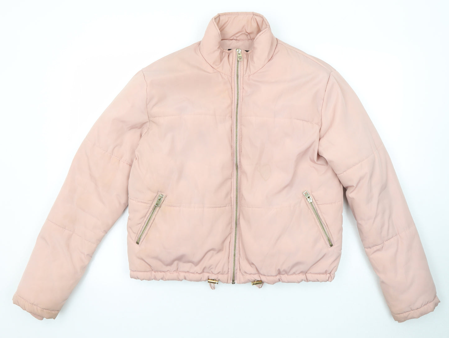 New Look Womens Pink Puffer Jacket Jacket Size 8 Zip