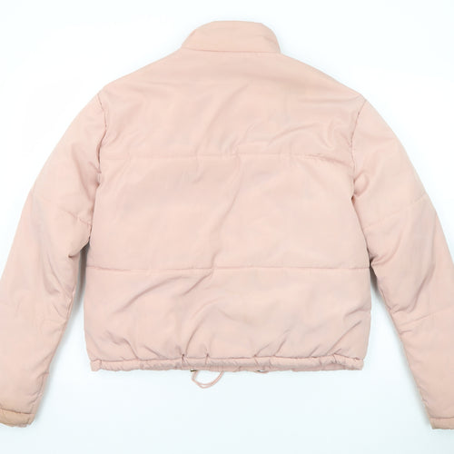 New Look Womens Pink Puffer Jacket Jacket Size 8 Zip