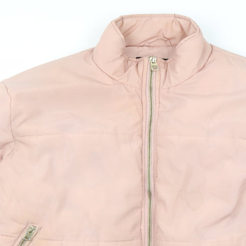 New Look Womens Pink Puffer Jacket Jacket Size 8 Zip