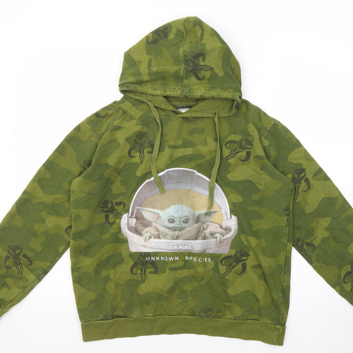 Star Wars Boys Green Camouflage Cotton Pullover Hoodie Size 14-15 Years Pullover - Baby Yoda