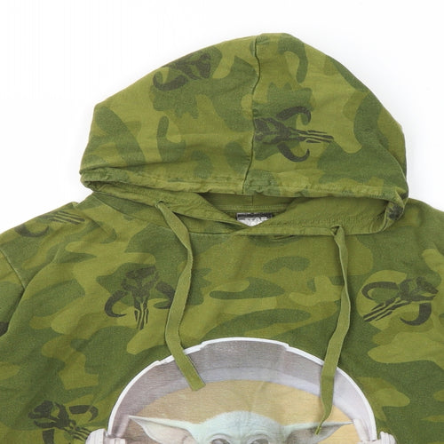 Star Wars Boys Green Camouflage Cotton Pullover Hoodie Size 14-15 Years Pullover - Baby Yoda