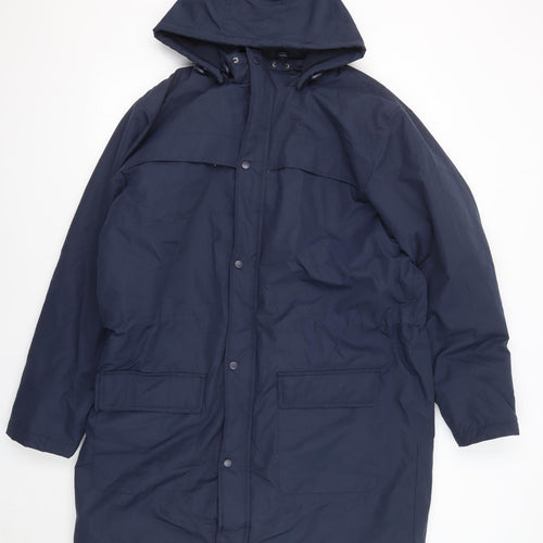 Cotton Traders Mens Blue Rain Coat Coat Size XL Zip