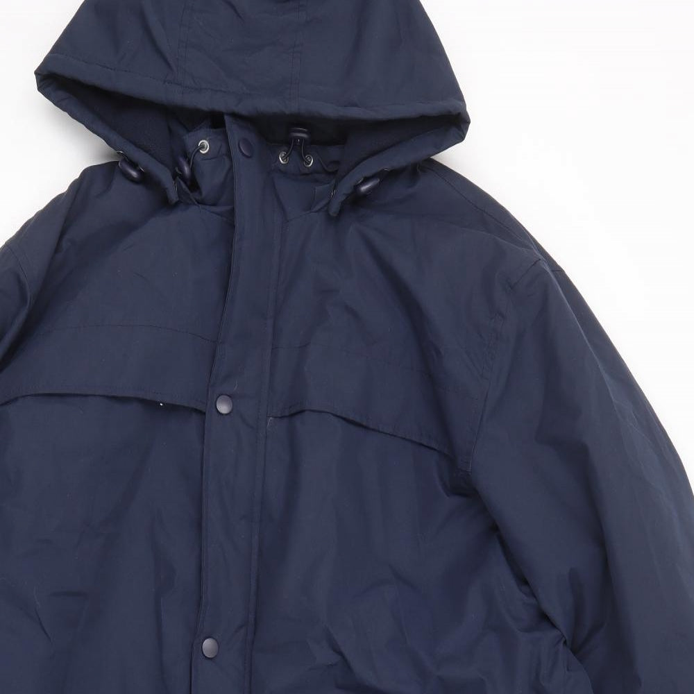 Cotton Traders Mens Blue Rain Coat Coat Size XL Zip