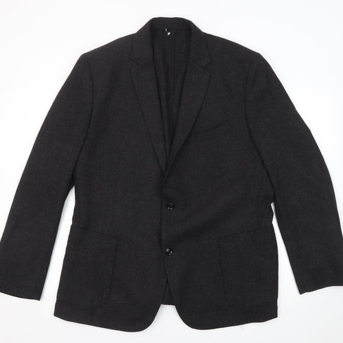Rushmore Mens Black Wool Jacket Blazer Size 56 Regular