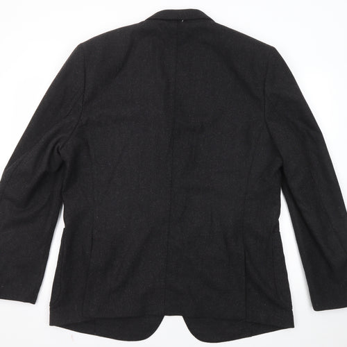 Rushmore Mens Black Wool Jacket Blazer Size 56 Regular