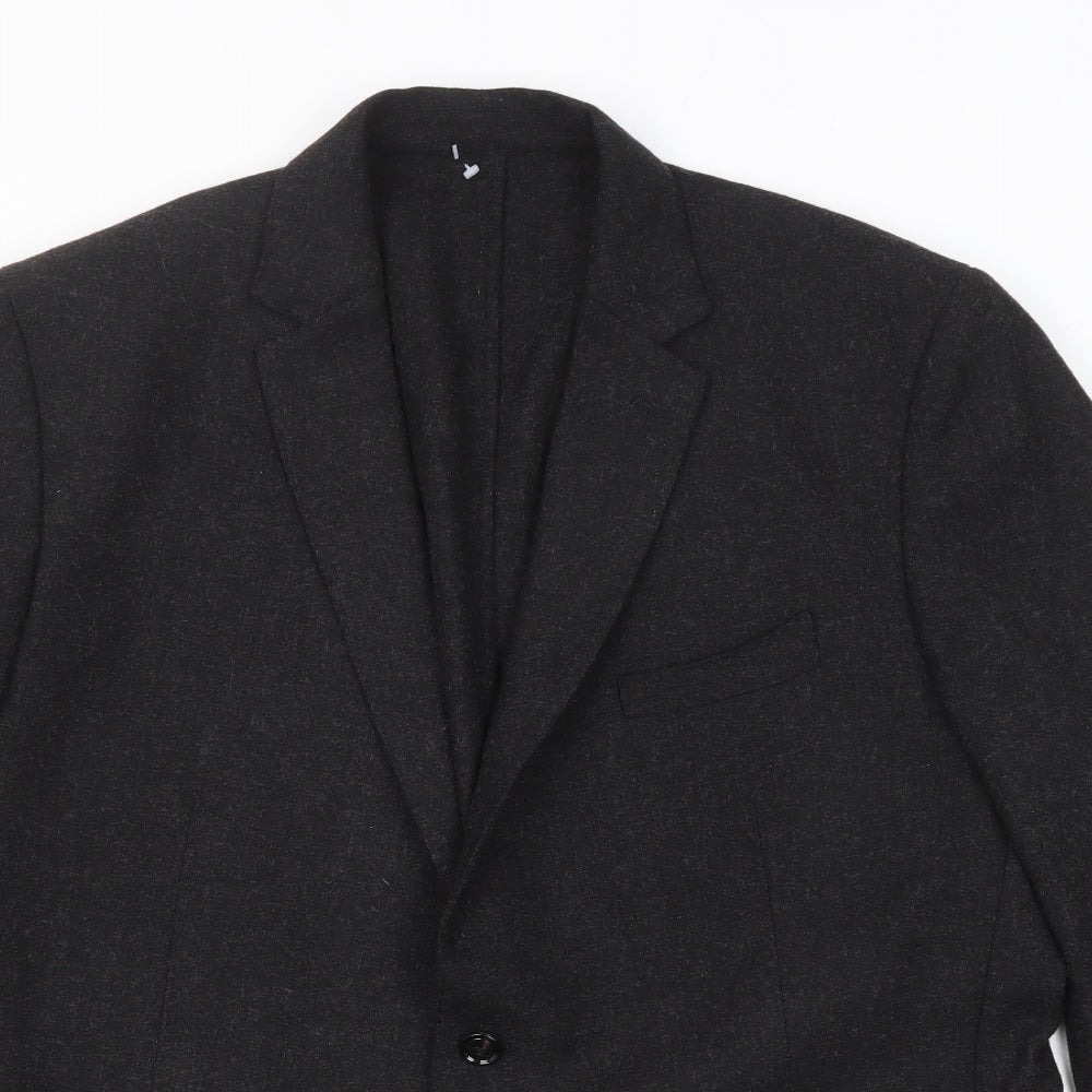 Rushmore Mens Black Wool Jacket Blazer Size 56 Regular