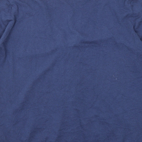Woolovers Womens Blue V-Neck Cotton Cardigan Jumper Size M