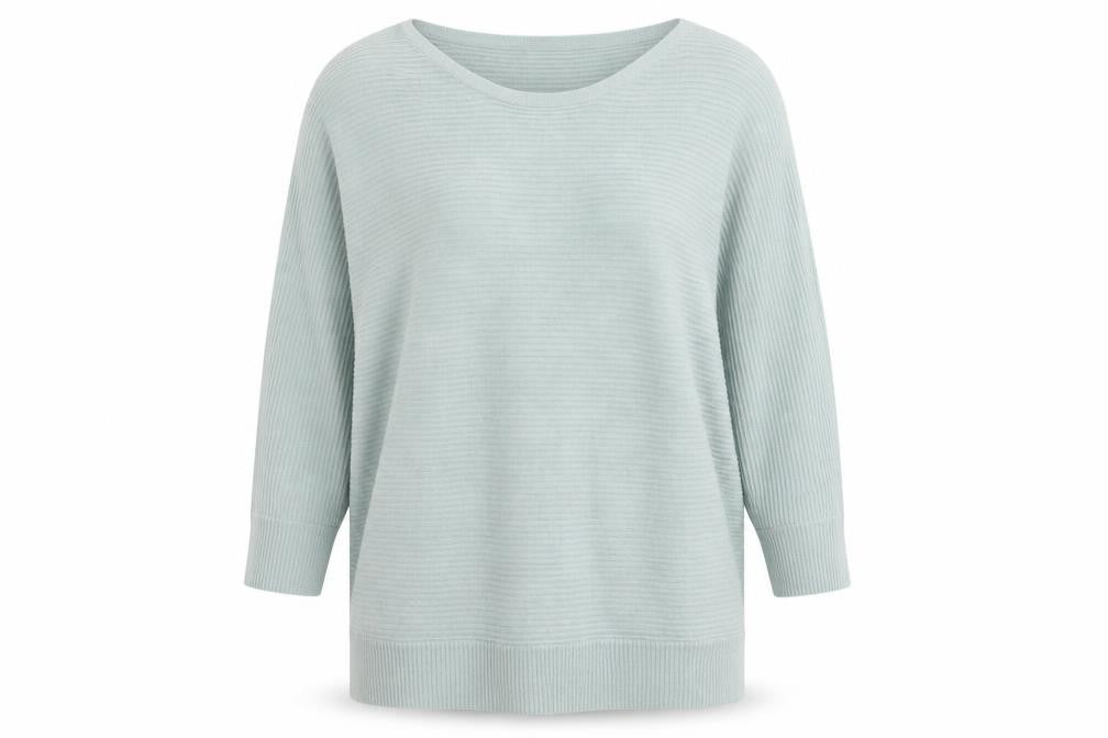 Front view of Next women’s green boat neck acrylic jumper, size XL