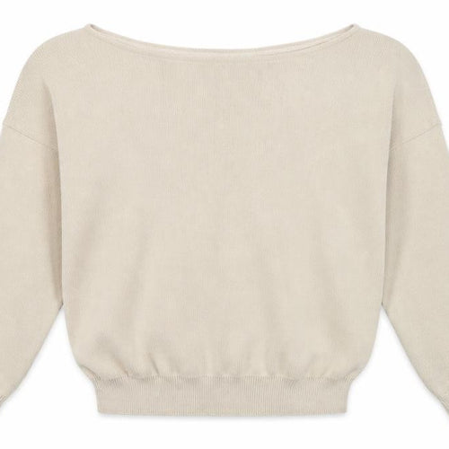 Missyempire Womens Beige Boat Neck Acrylic Pullover Jumper Size M - Size M-L