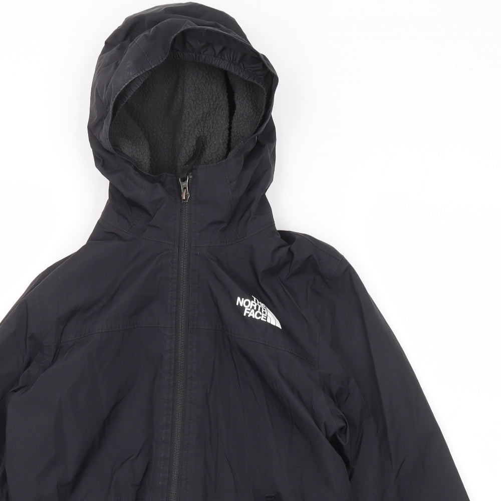 The North Face Boys Black Windbreaker Jacket Size M Zip