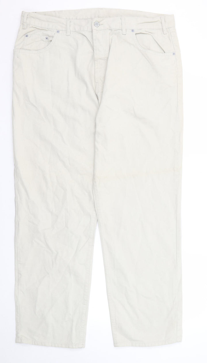 Armando Mens Grey Cotton Straight Jeans Size 40 in L30 in Regular Zip