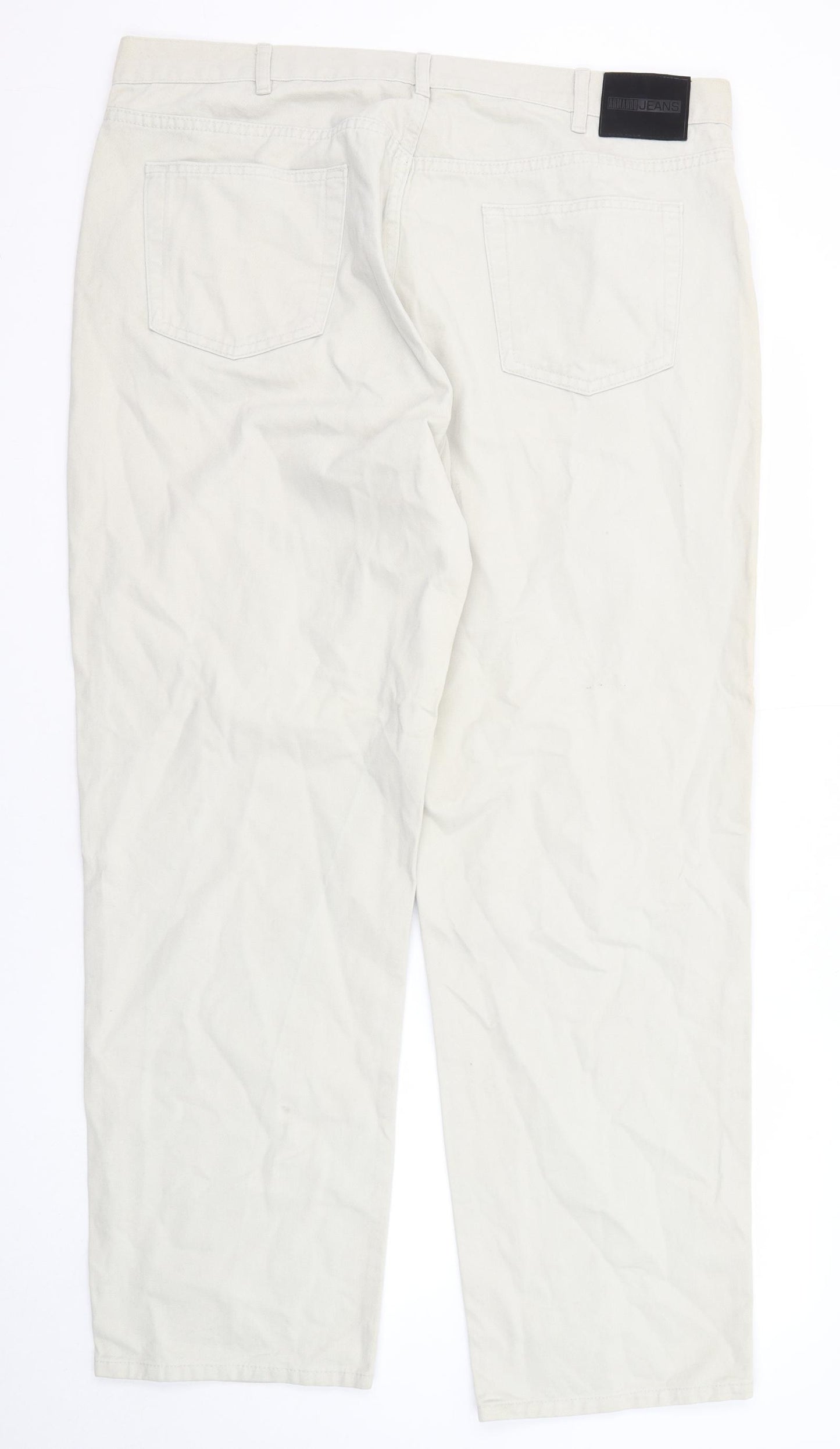 Armando Mens Grey Cotton Straight Jeans Size 40 in L30 in Regular Zip