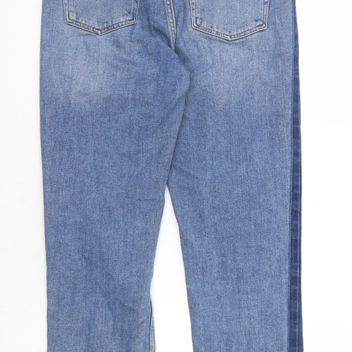 Miss Selfridge Womens Blue Cotton Straight Jeans Size 10 Regular Zip