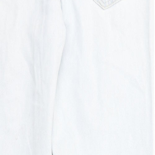 &Denim Womens Blue Cotton Straight Jeans Size 28 in Regular Zip