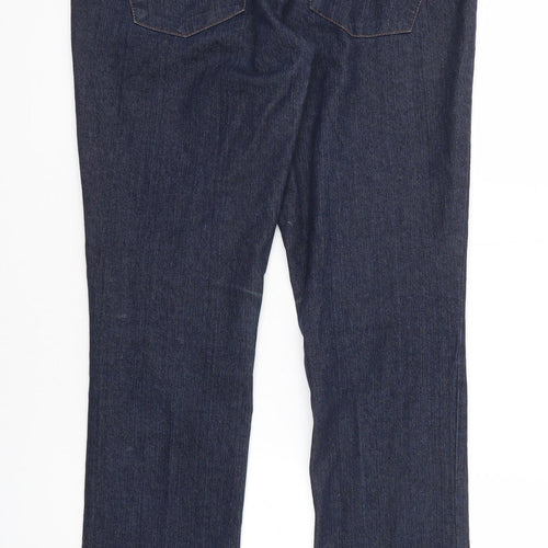 Dorothy Perkins Womens Blue Cotton Straight Jeans Size 14 Regular Zip