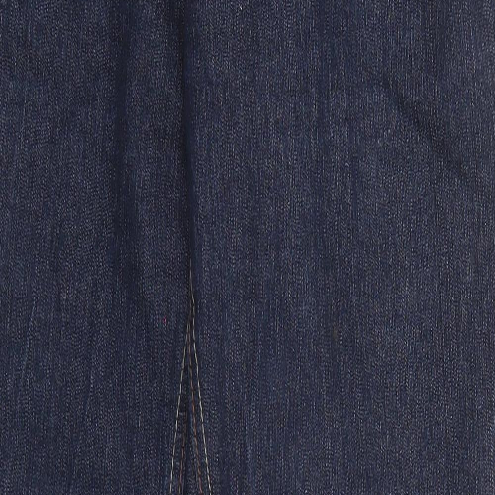 Dorothy Perkins Womens Blue Cotton Straight Jeans Size 14 Regular Zip