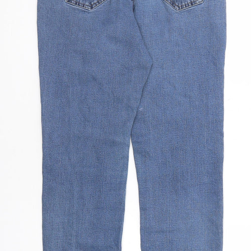 Nutmeg Womens Blue Cotton Straight Jeans Size 14 Regular Zip