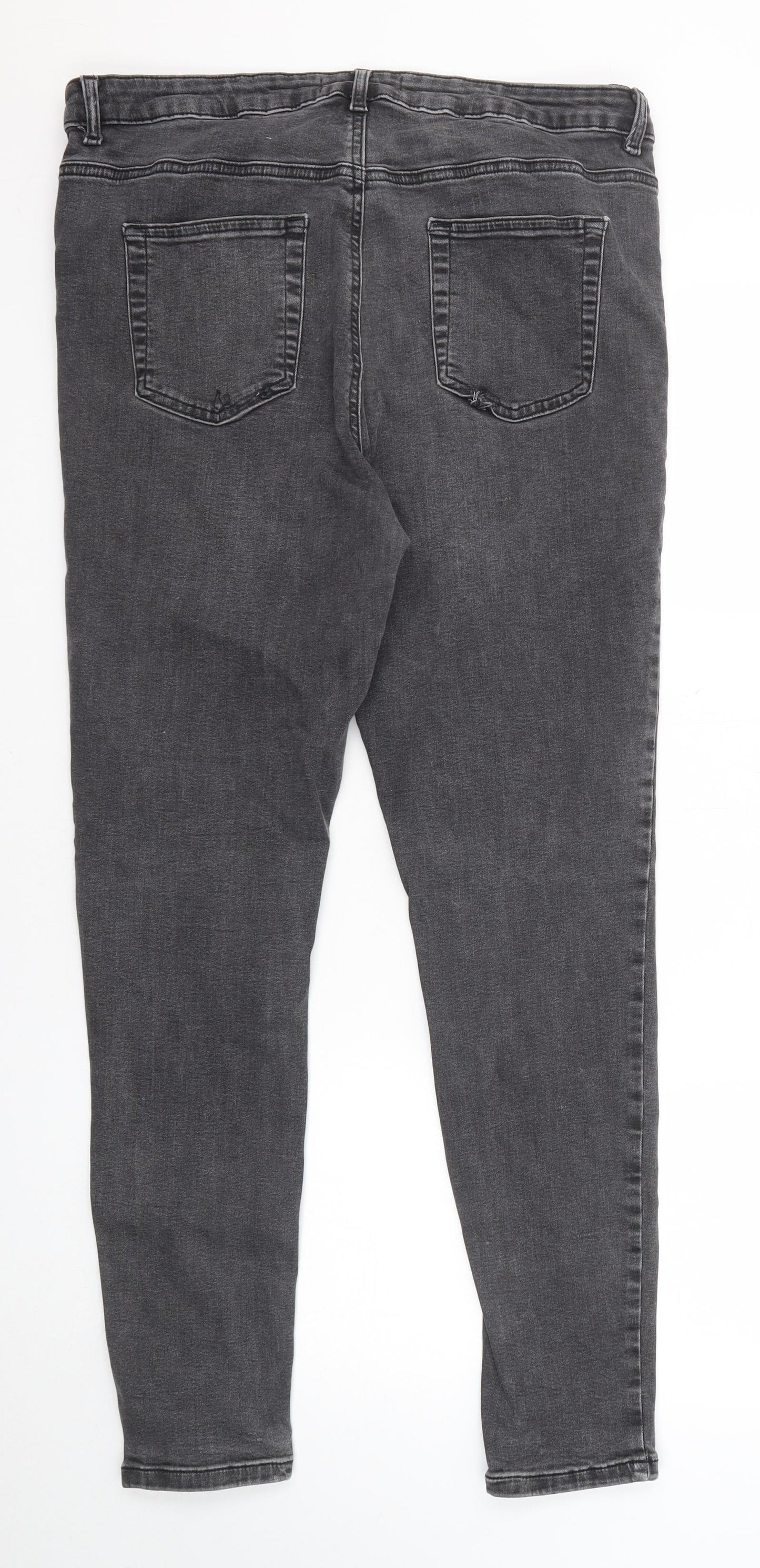 Denim & Co. Womens Black Cotton Skinny Jeans Size 18 Regular Zip