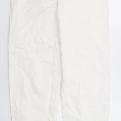 Topshop Womens White Cotton Straight Jeans Size 26 in L32 in Regular Zip