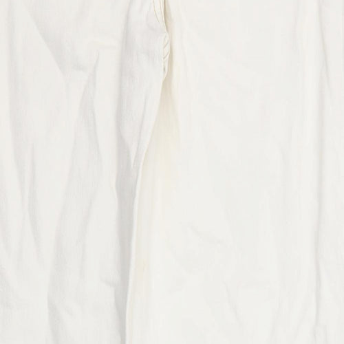 Topshop Womens White Cotton Straight Jeans Size 26 in L32 in Regular Zip