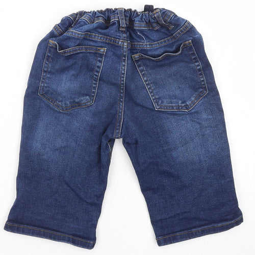 Denim & Co. Boys Blue Cotton Chino Shorts Size 9-10 Years Regular Zip