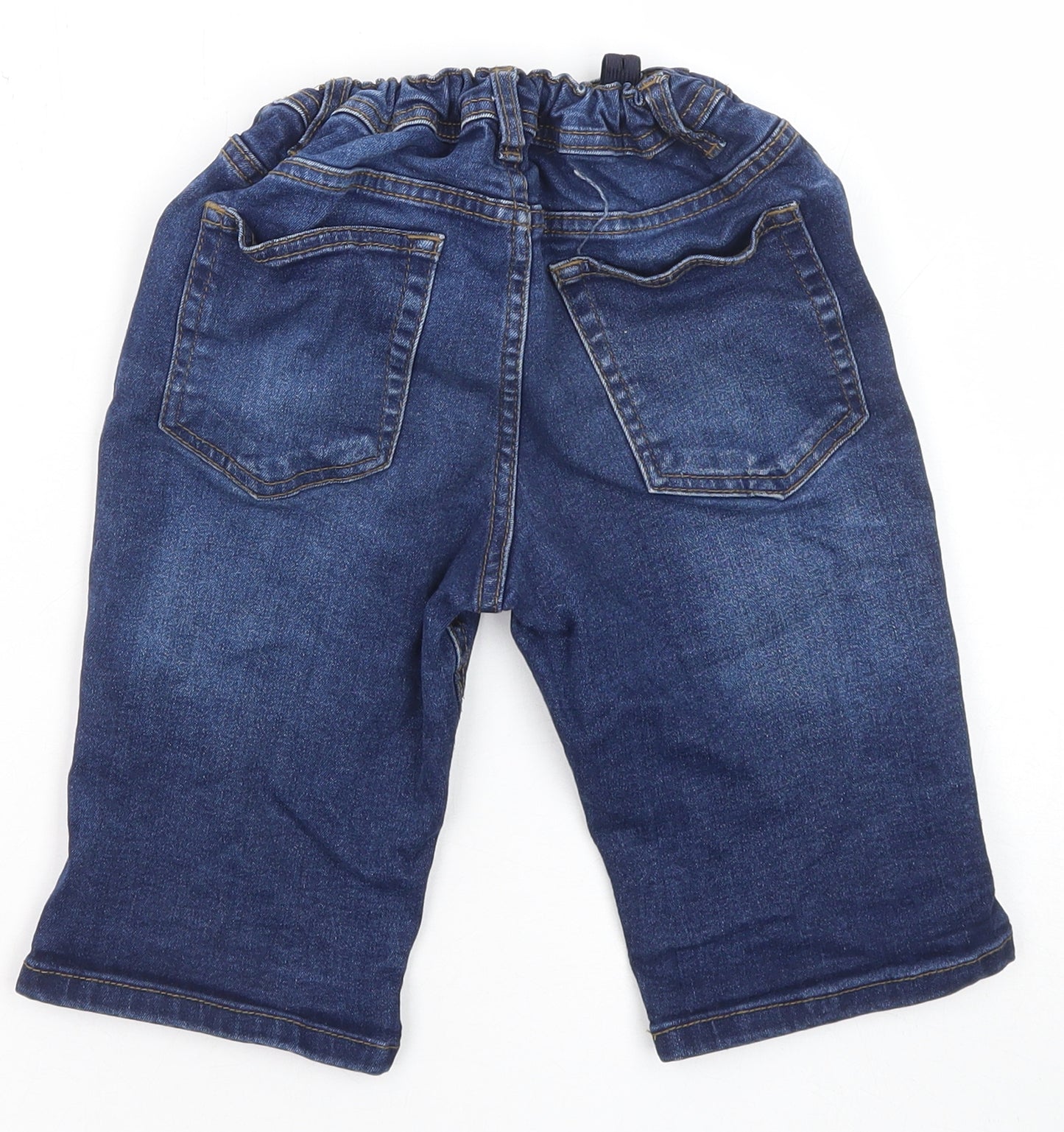 Denim & Co. Boys Blue Cotton Chino Shorts Size 9-10 Years Regular Zip