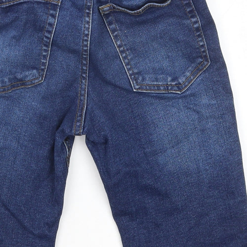 Denim & Co. Boys Blue Cotton Chino Shorts Size 9-10 Years Regular Zip