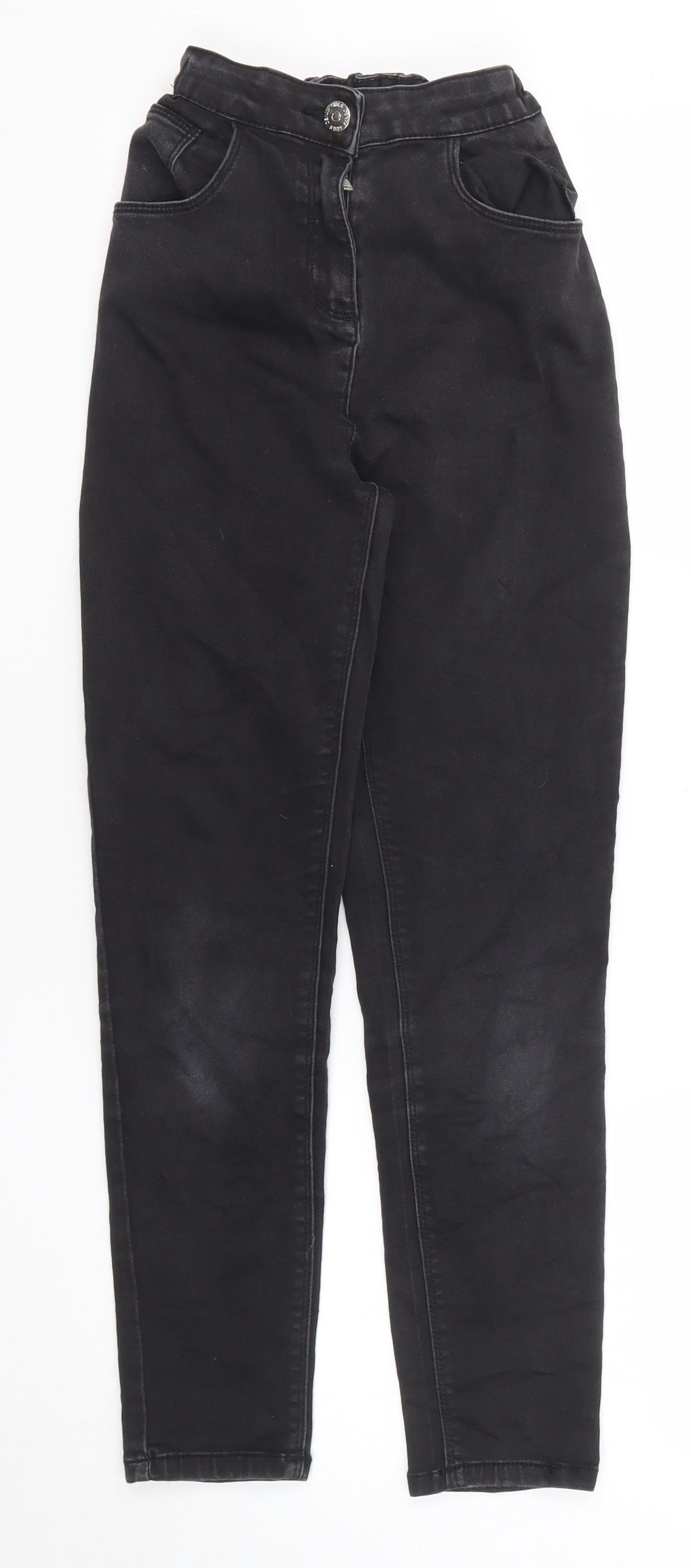 I Love Girlswear Girls Black Cotton Straight Jeans Size 12 Years Regular Zip
