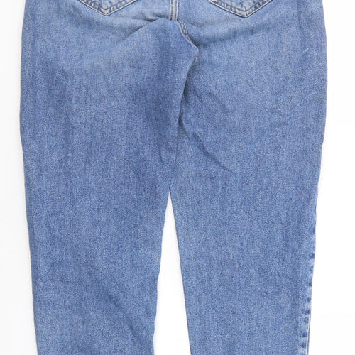 Denim & Co. Womens Blue Cotton Straight Jeans Size 8 Regular Zip