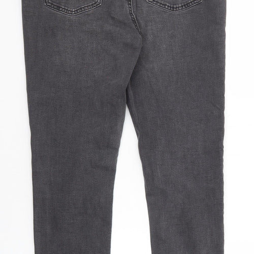 Denim & Co. Womens Black Cotton Straight Jeans Size 18 Regular Zip