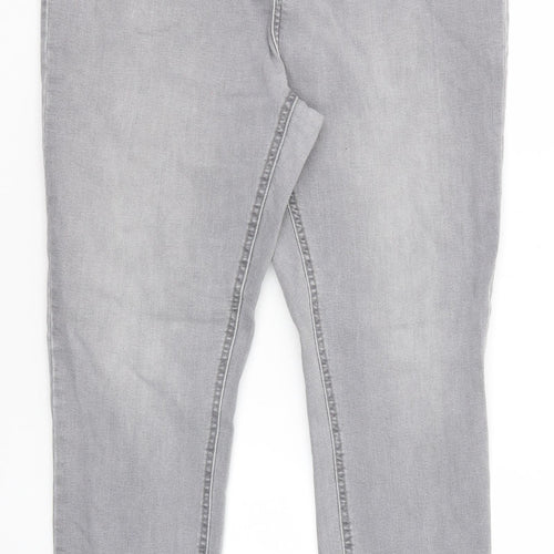 Denim & Co. Womens Grey Cotton Skinny Jeans Size 8 Regular Zip