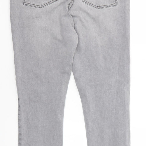 Denim & Co. Womens Grey Cotton Skinny Jeans Size 8 Regular Zip