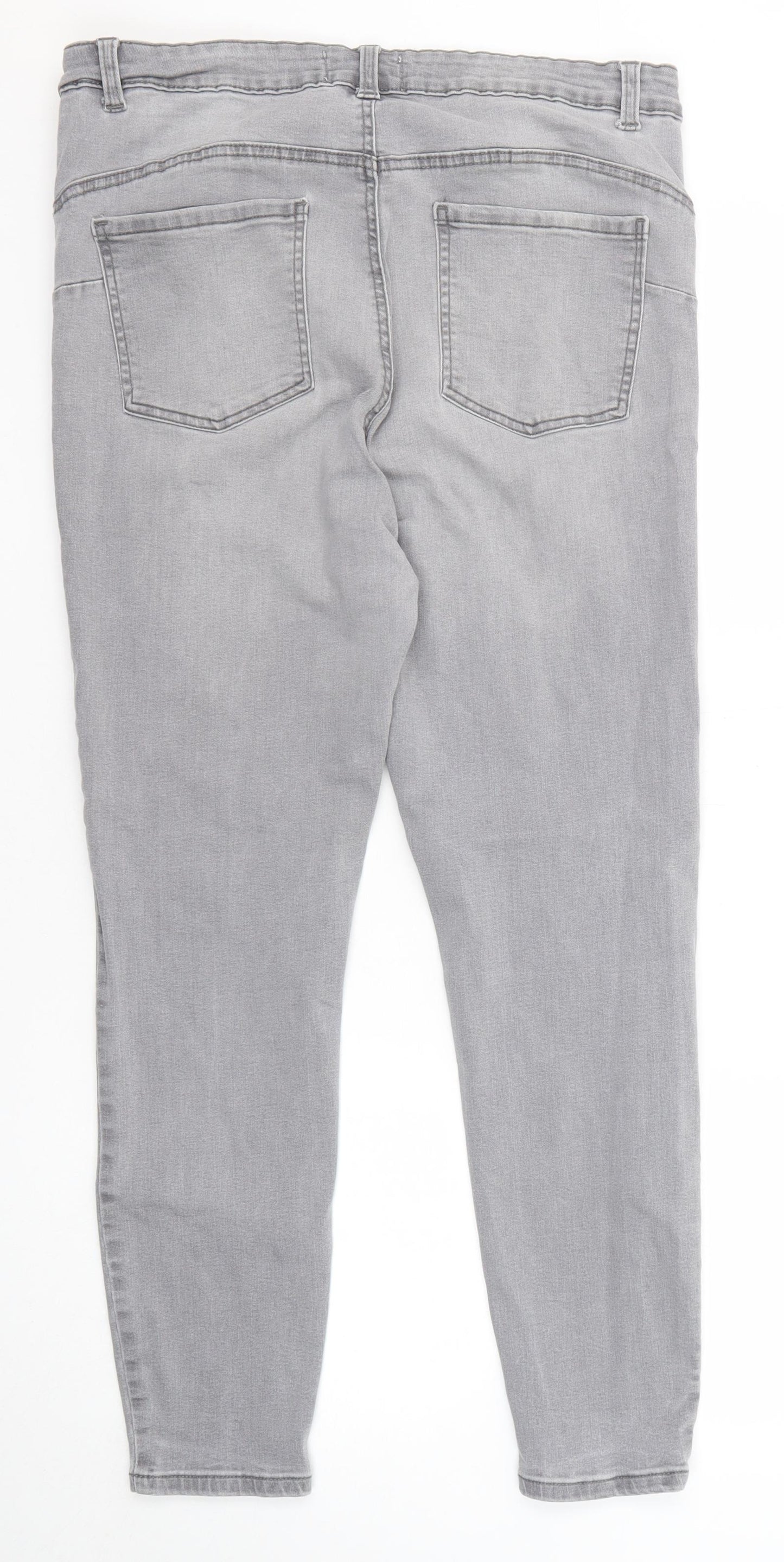 Denim & Co. Womens Grey Cotton Skinny Jeans Size 8 Regular Zip
