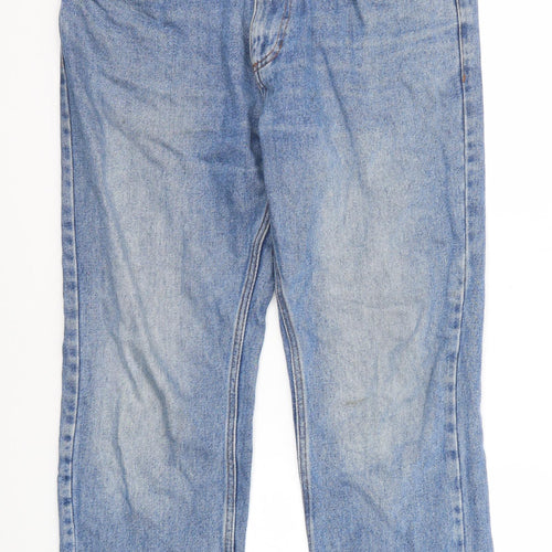 Cotton Traders Mens Blue Cotton Straight Jeans Size 34 in Regular Zip
