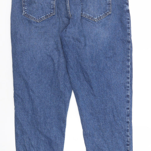 New Look Womens Blue Cotton Straight Jeans Size 16 Regular Zip