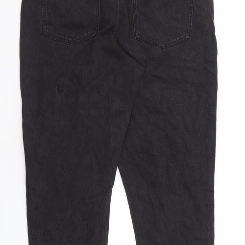 New Look Womens Black Cotton Straight Jeans Size 16 Regular Zip