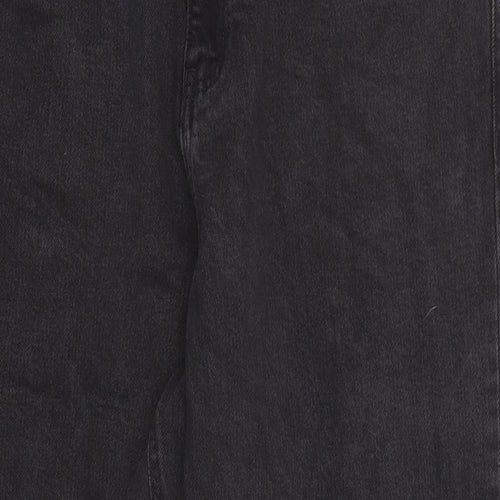 New Look Womens Black Cotton Straight Jeans Size 16 Regular Zip