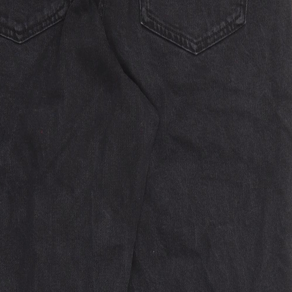 New Look Womens Black Cotton Straight Jeans Size 16 Regular Zip