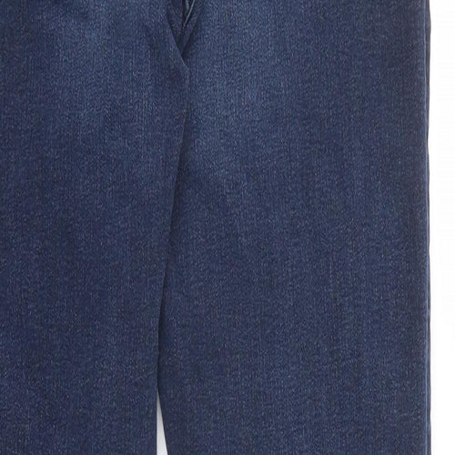 Marks and Spencer Womens Blue Cotton Skinny Jeans Size 10 Regular Zip - Long lenth