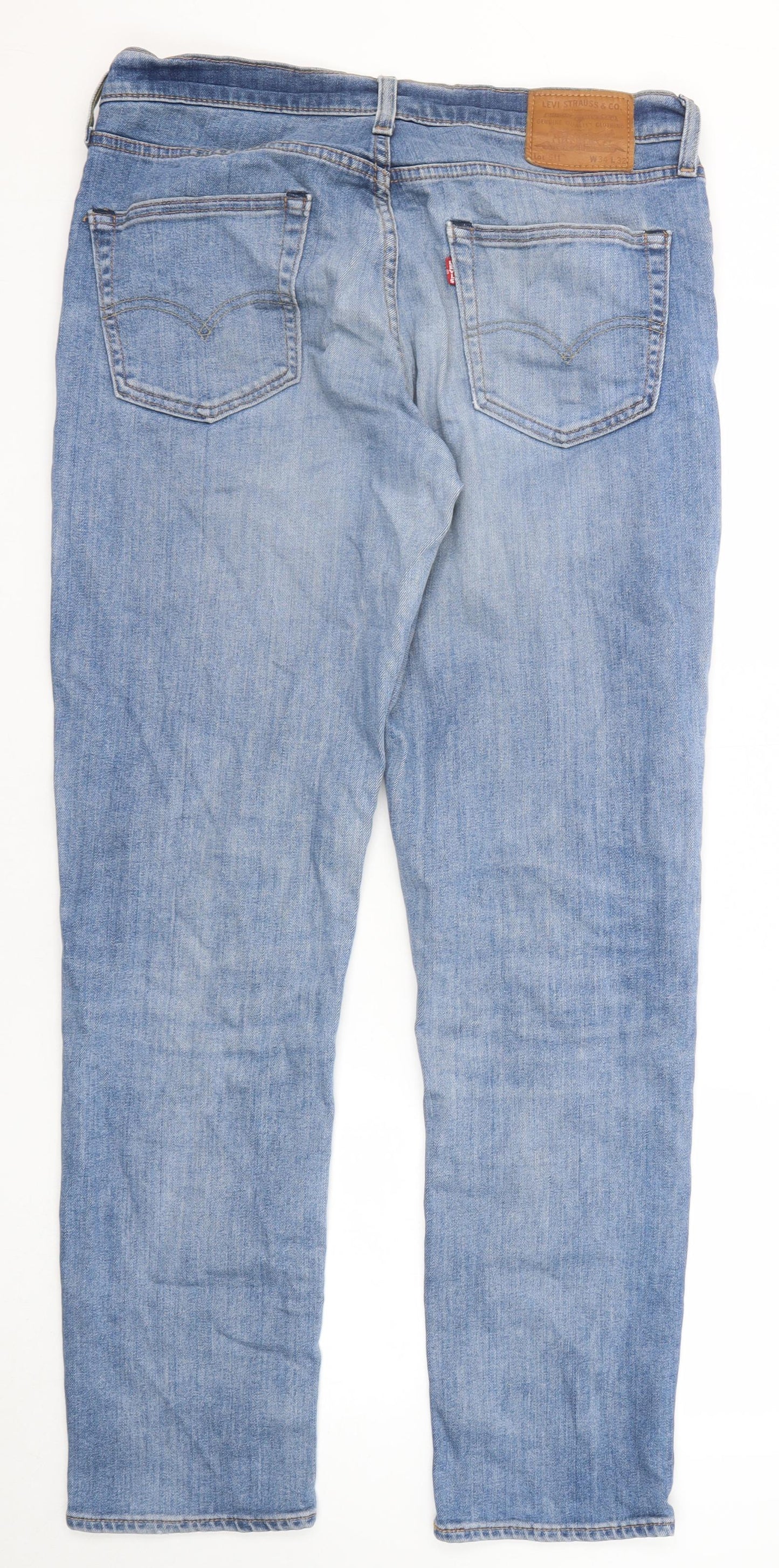 Levi's Mens Blue Cotton Straight Jeans Size 34 in L32 in Regular Zip