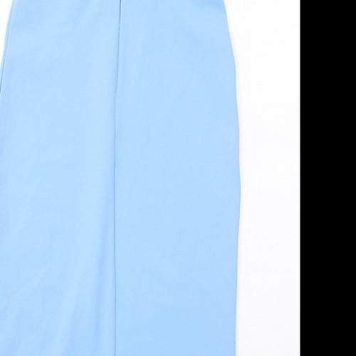 Rare London Womens Blue Cotton Pencil Dress Size 10 Sweetheart Zip - Strapless