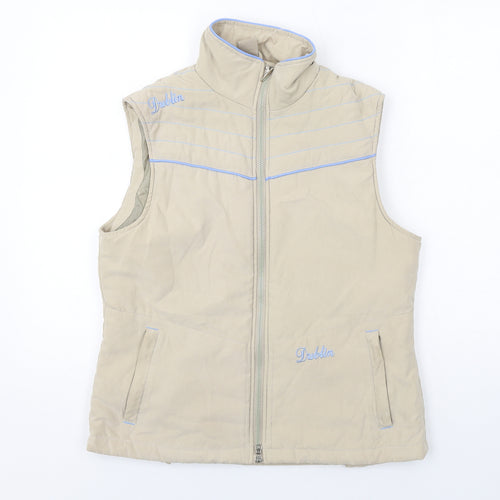 Dublin Womens Beige Gilet Jacket Size L Zip