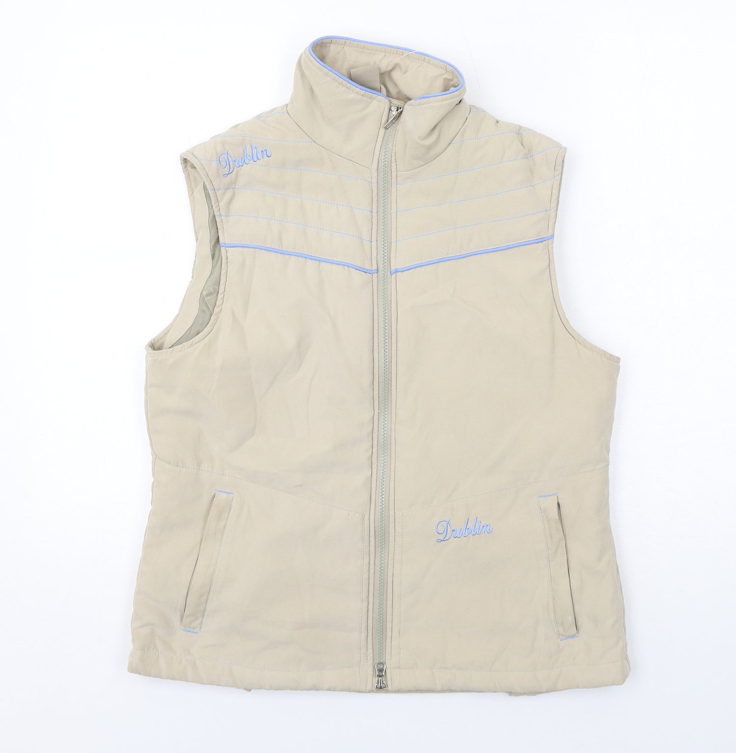 Dublin Womens Beige Gilet Jacket Size L Zip