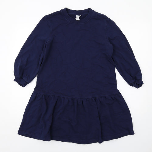 & Other Stories Womens Blue Cotton Jumper Dress Size XS Crew Neck Pullover