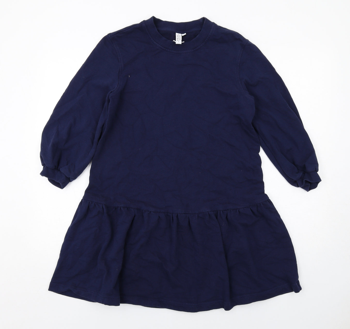& Other Stories Womens Blue Cotton Jumper Dress Size XS Crew Neck Pullover