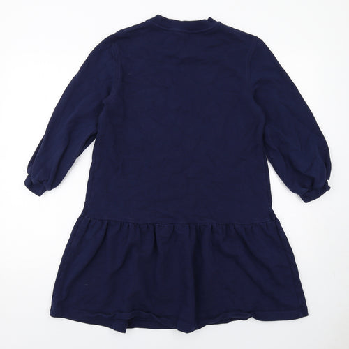 & Other Stories Womens Blue Cotton Jumper Dress Size XS Crew Neck Pullover