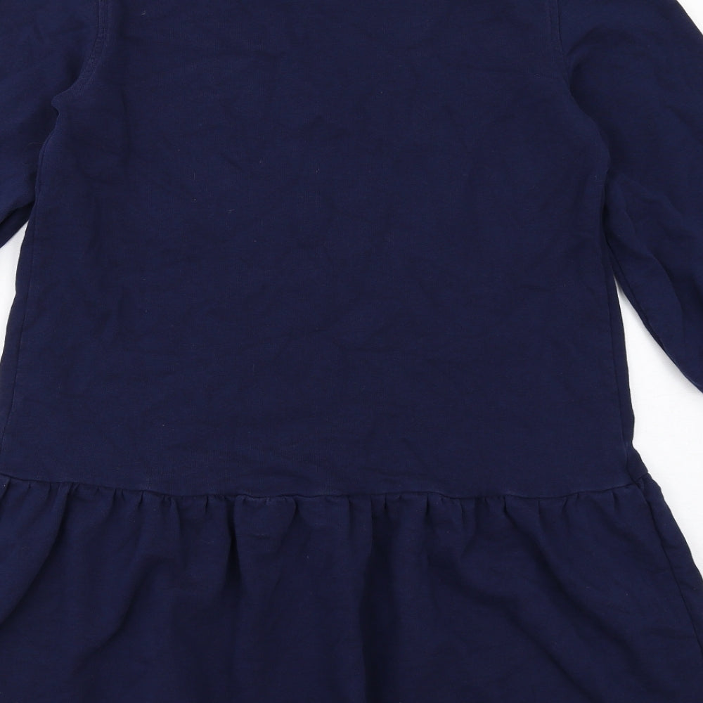 & Other Stories Womens Blue Cotton Jumper Dress Size XS Crew Neck Pullover